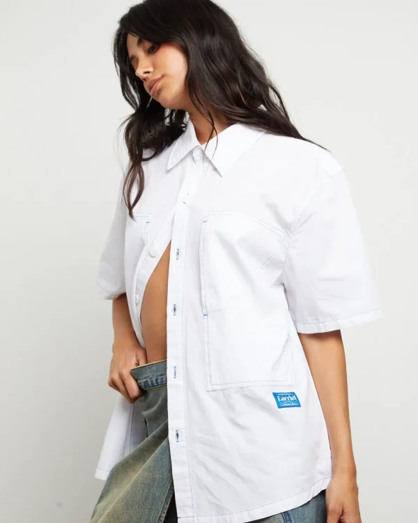 Online LARRIET Cliff Short Sleeve Shirt In White