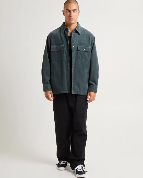 Discount INSIGHT Conditions Cord Long Sleeve Overshirt Teal