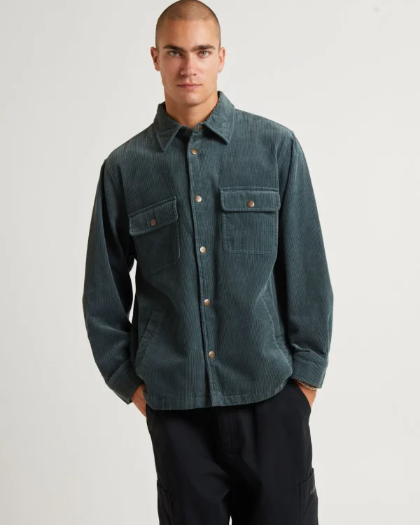 Discount INSIGHT Conditions Cord Long Sleeve Overshirt Teal
