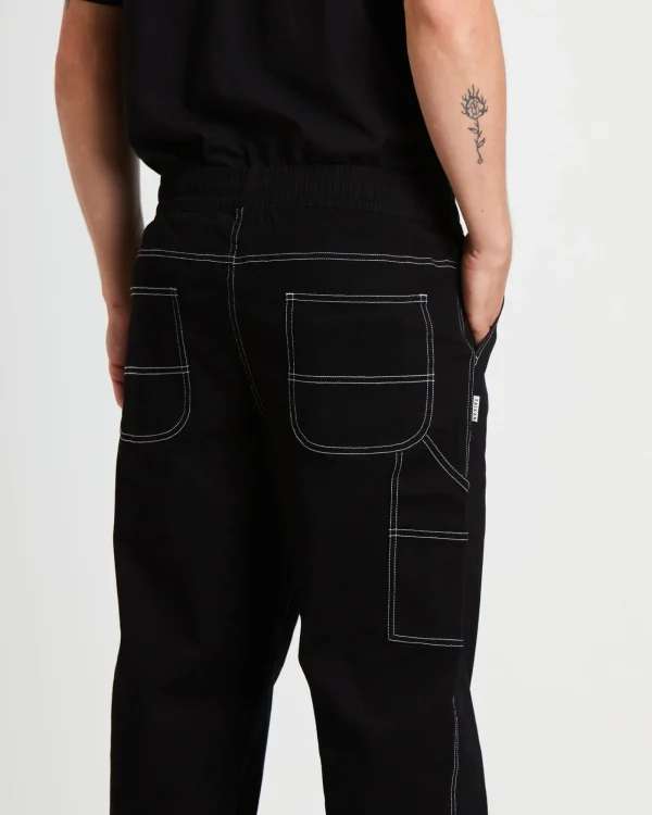 New TAIKAN Contrast Stitch Carpenter Pants In Black