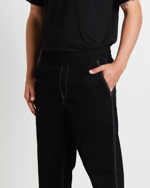 New TAIKAN Contrast Stitch Carpenter Pants In Black
