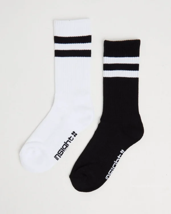 Hot INSIGHT Core Stripe Crew Socks 2 Pack White/Black