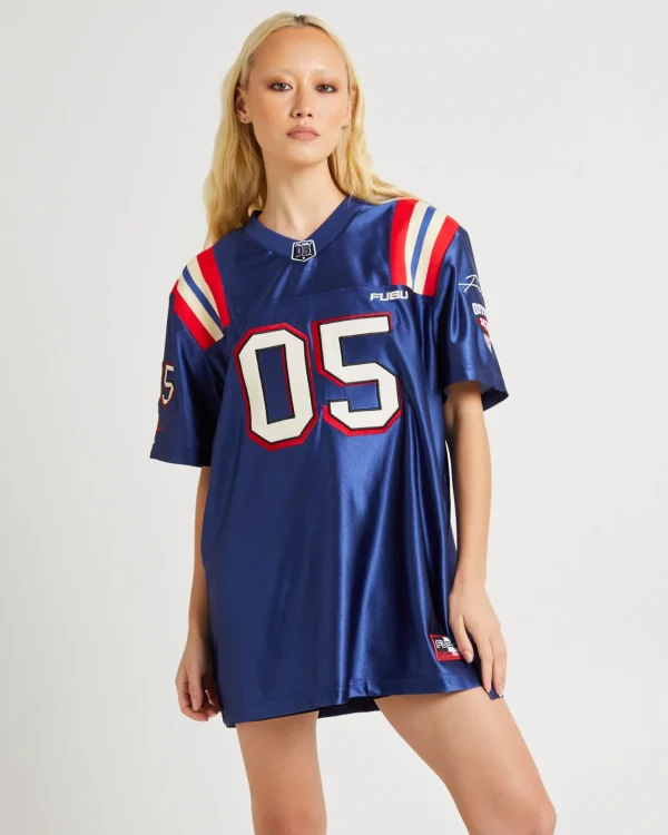 Clearance FUBU Corporate Football Jersey Navy
