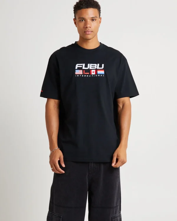 Online FUBU Corporate International Short Sleeve T-Shirt Black