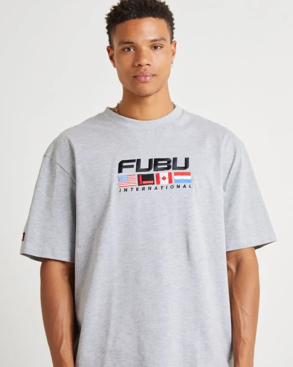 Discount FUBU Corporate International Short Sleeve T-Shirt Grey