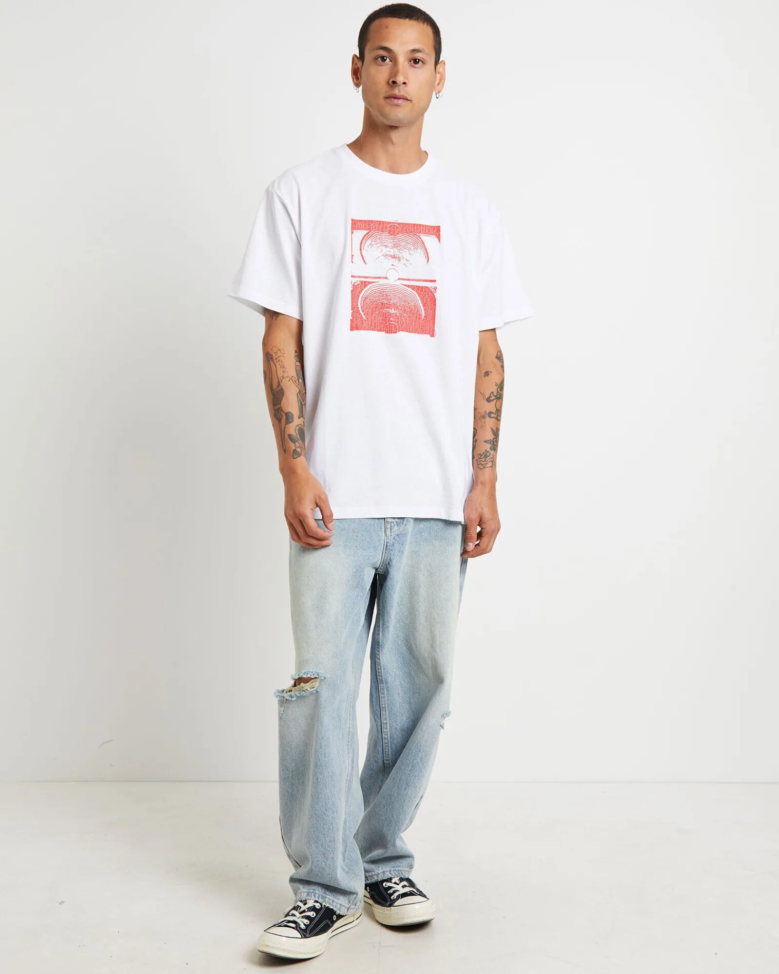 cracked_crux_short_sleeve_2.webp Fashion FORMER Cracked Crux Short Sleeve T-Shirt In White