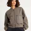 Clearance INSIGHT Crop Utility Bomber Jacket