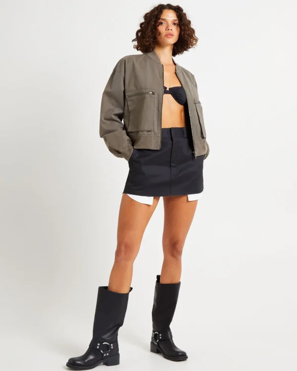 Clearance INSIGHT Crop Utility Bomber Jacket