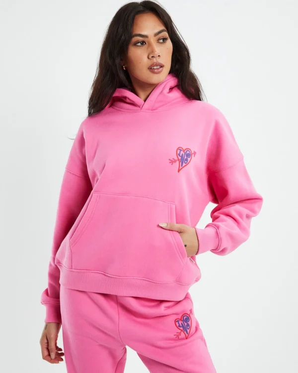 Hot INSIGHT Cross My Heart Fleece Hoodie Pink