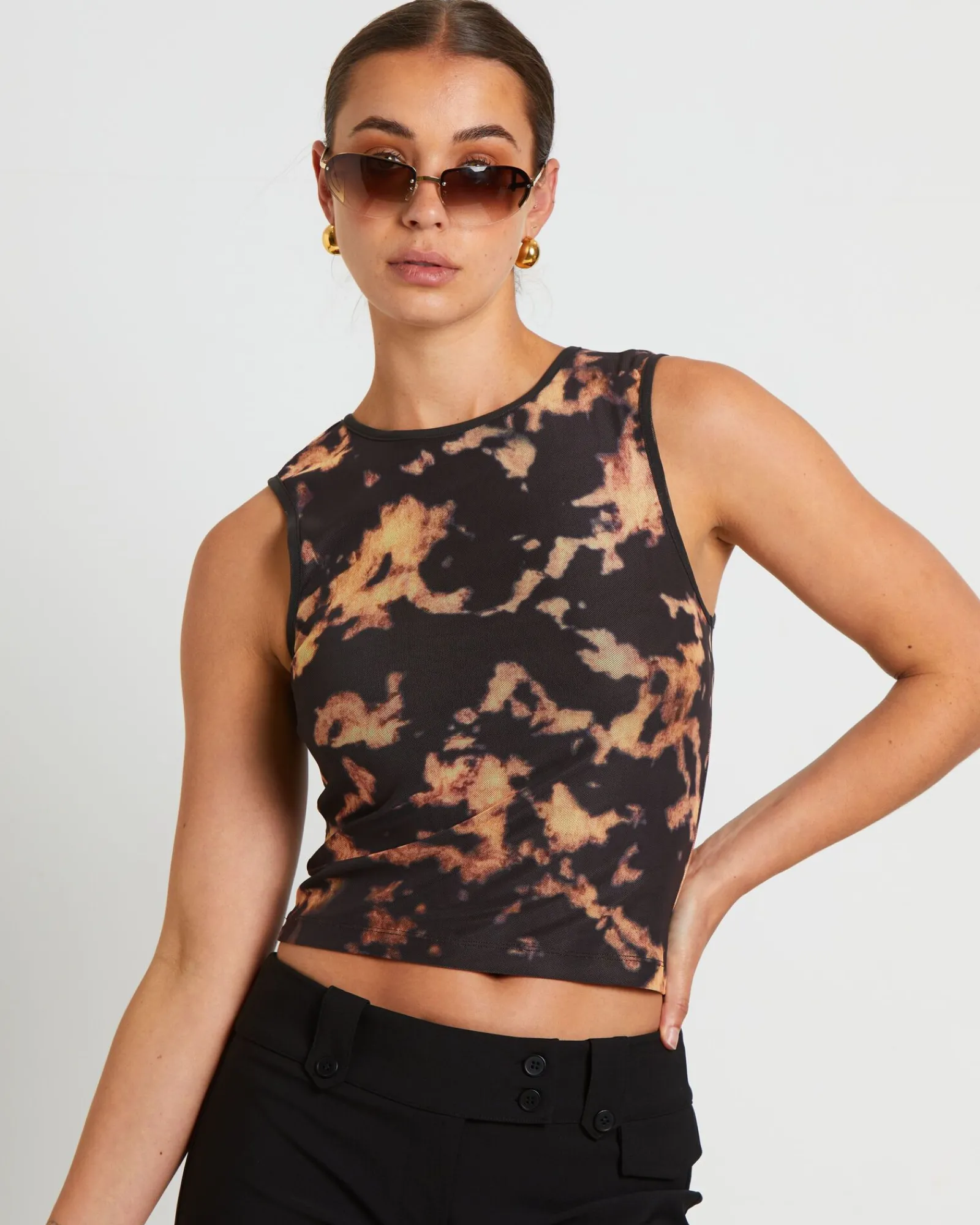 dark_cloud_mesh_cut_off_t_4.webp Shop NEON HART Dark Cloud Mesh Cut Off Tank Top In Brown