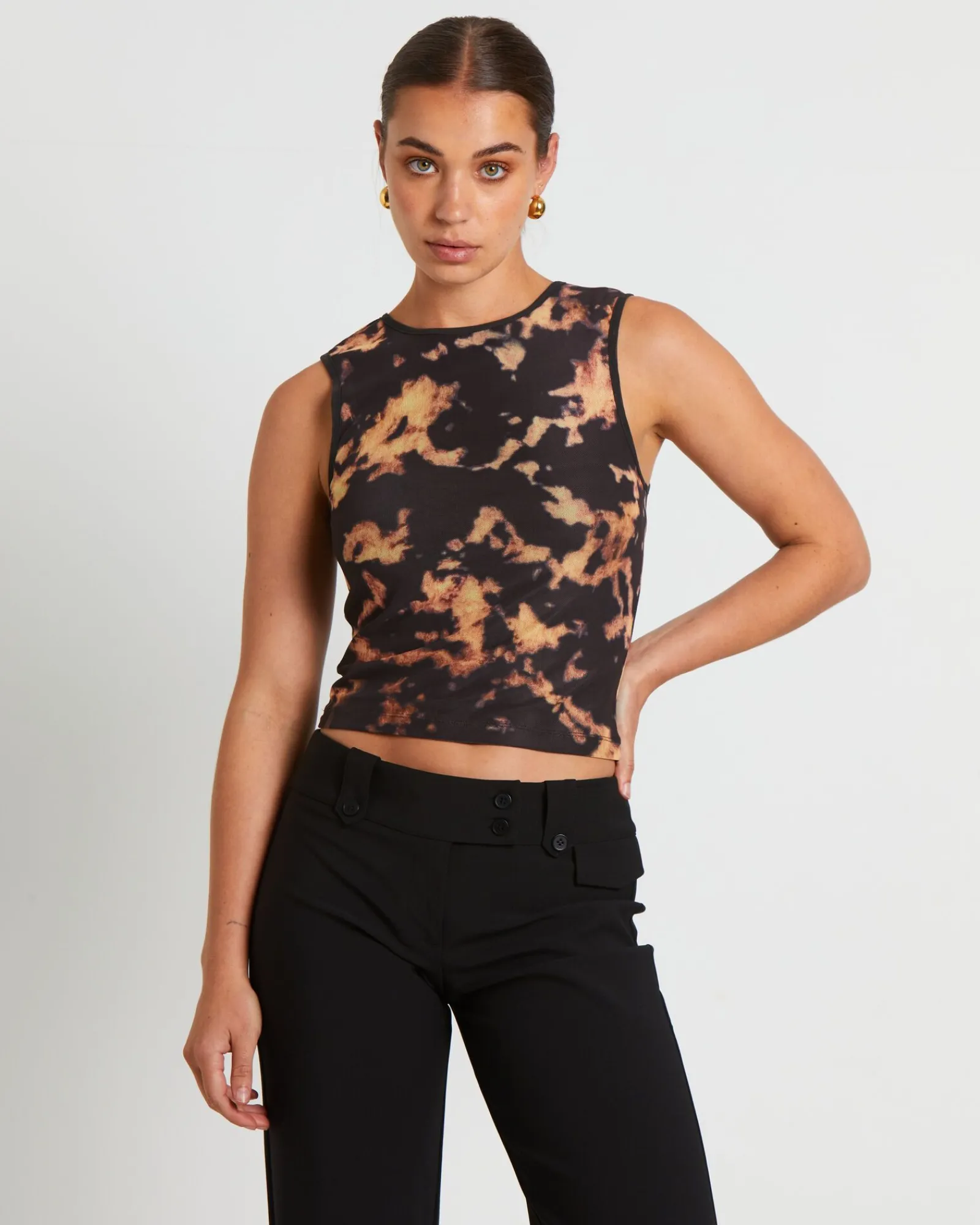 dark_cloud_mesh_cut_off_t_5.webp Shop NEON HART Dark Cloud Mesh Cut Off Tank Top In Brown