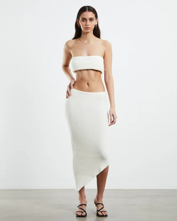 Cheap SNDYS Davia Knit Crop Top Off White
