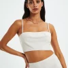 New SUBTITLED Delilah Linen Bandeau Top Oat Marle
