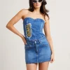Cheap VON DUTCH Denim Bustier Top In Blue