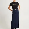 Shop CALVIN KLEIN Denim Maxi Skirt Dark