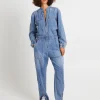 Outlet ONE TEASPOON Denim Trucker Overalls Blue Lilac