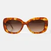 New SHEVOKE Devon Snake Sunglasses Tort Brown