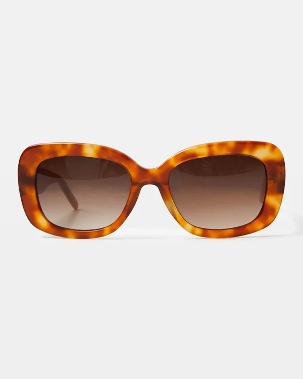 New SHEVOKE Devon Snake Sunglasses Tort Brown