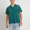 Outlet ARVUST Diego Mesh Short Sleeve Shirt In Jade Green