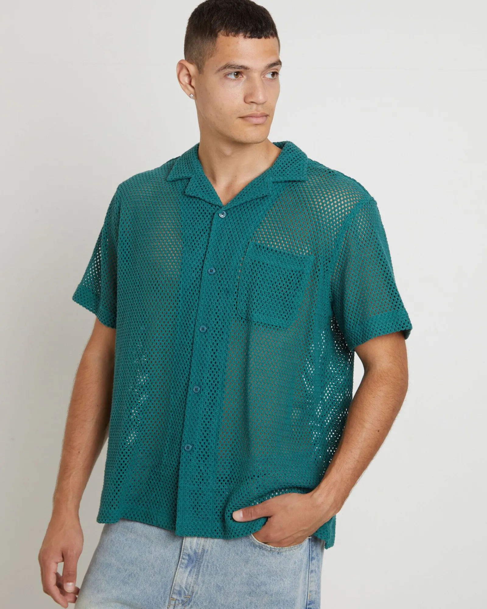 diego_mesh_short_sleeve_s_4.webp Outlet ARVUST Diego Mesh Short Sleeve Shirt In Jade Green
