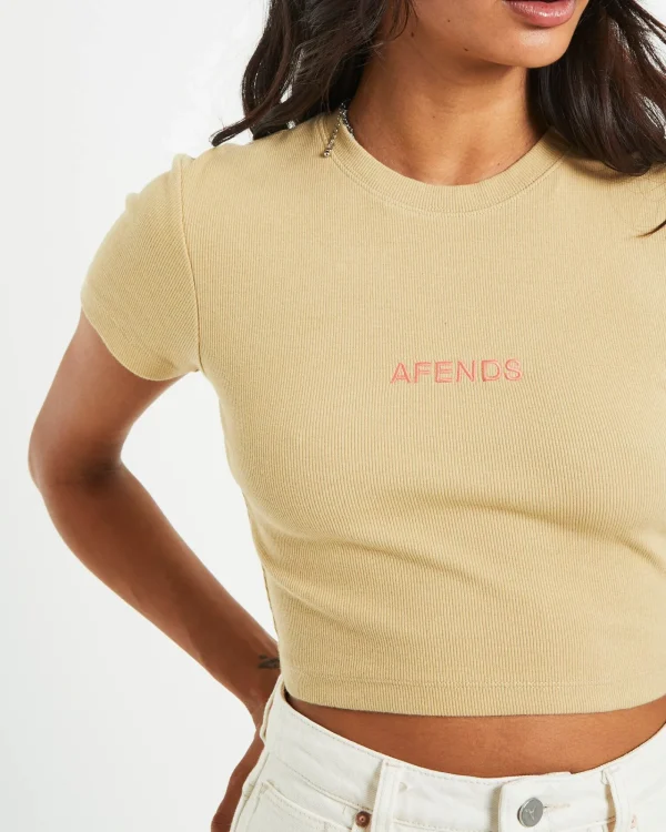 Outlet AFENDS Dillon Abbie Recycled Cropped Tee In Natural