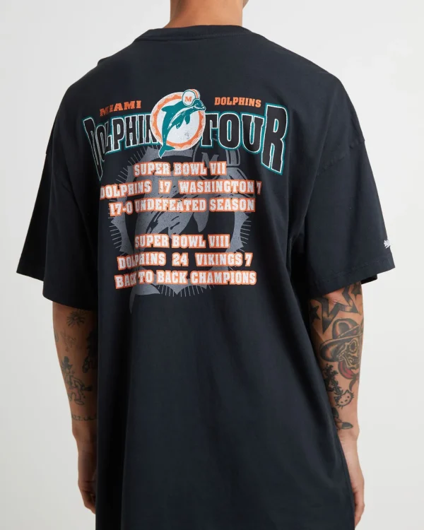 Cheap MITCHELL & NESS Dolphins Tour Short Sleeve T-Shirt In Black