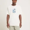Hot AFENDS Dossy Hemp Boxy Fit Short Sleeve T-Shirt Moonbeam