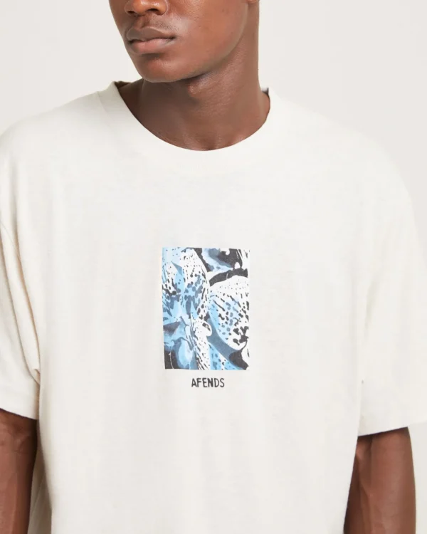 Hot AFENDS Dossy Hemp Boxy Fit Short Sleeve T-Shirt Moonbeam