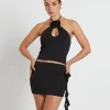Sale ALICE IN THE EVE Dovie Corsage Halter Top In Black