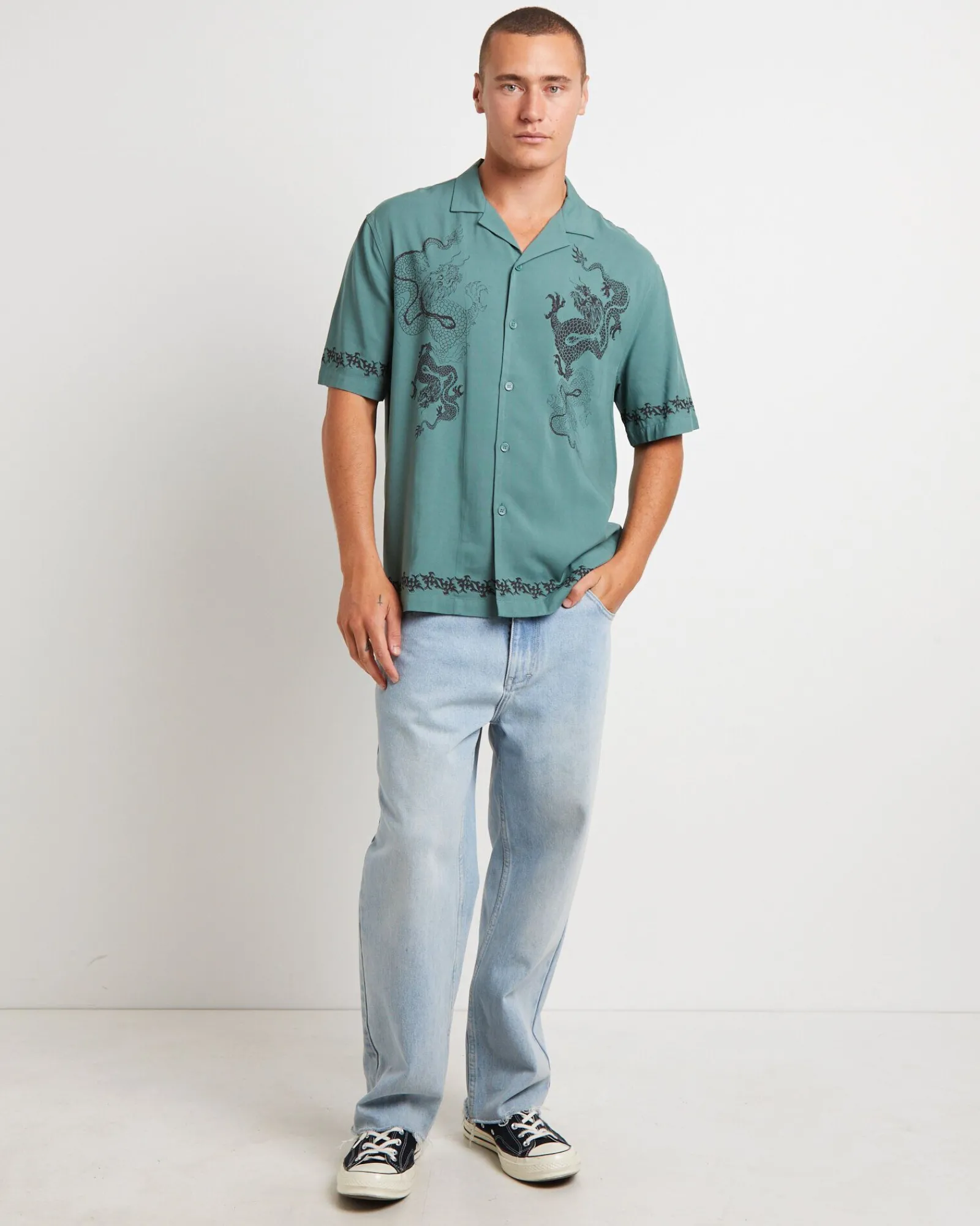 draco_short_sleeve_resort_2.webp Hot INSIGHT Draco Short Sleeve Resort Shirt In Teal
