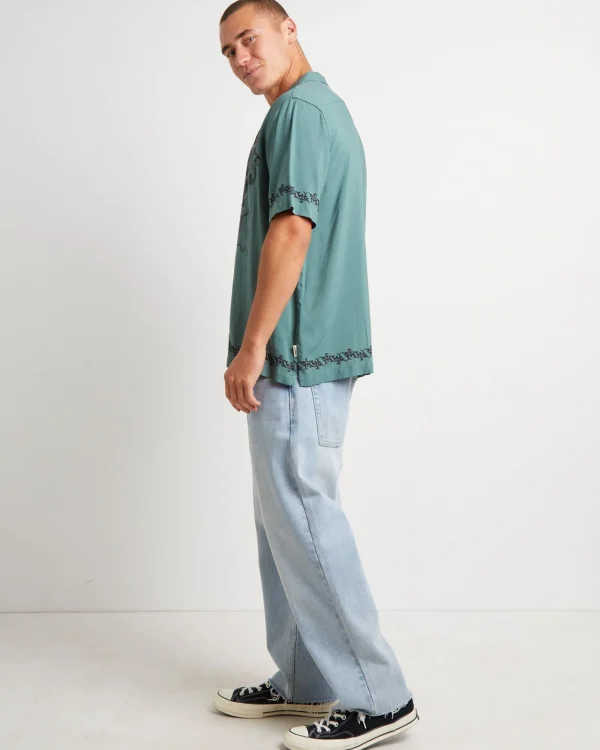 Hot INSIGHT Draco Short Sleeve Resort Shirt In Teal