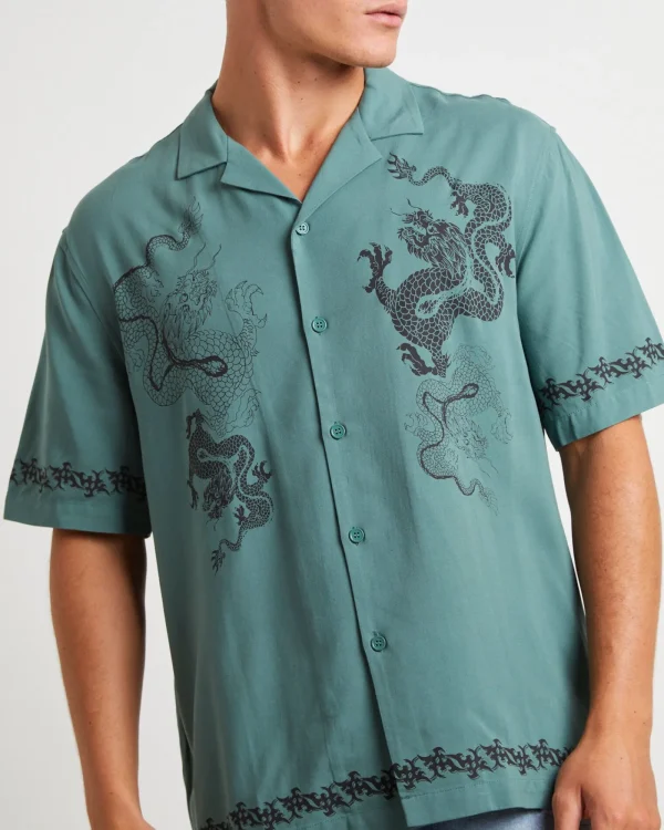 Hot INSIGHT Draco Short Sleeve Resort Shirt In Teal