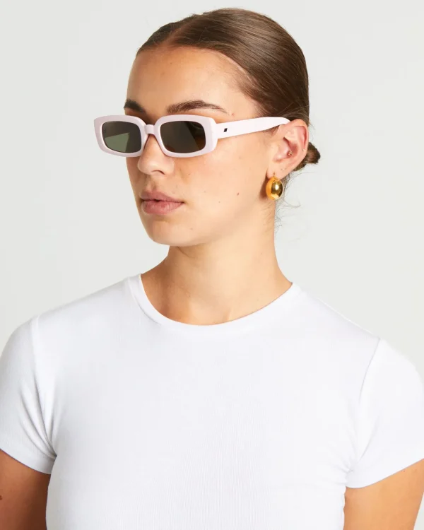 Cheap LE SPECS Dynamite Sunglasses In Pink Salt/Khaki Mono