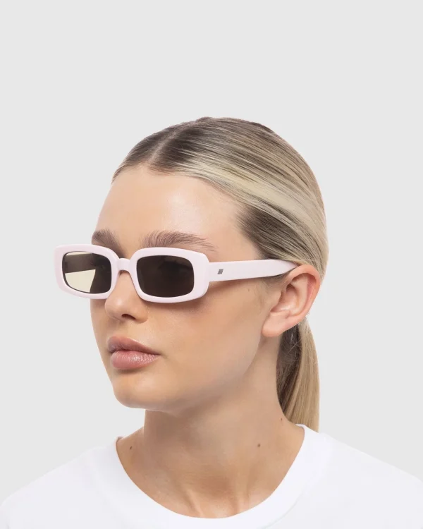Cheap LE SPECS Dynamite Sunglasses In Pink Salt/Khaki Mono