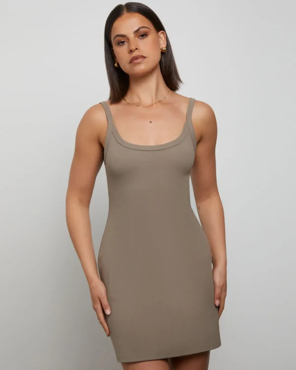 Best Sale GENERAL PANTS CO. BASICS Easy A-Line Mini Dress In Brown