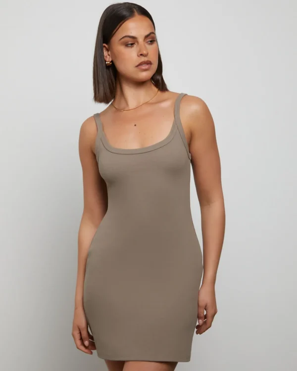 Best Sale GENERAL PANTS CO. BASICS Easy A-Line Mini Dress In Brown