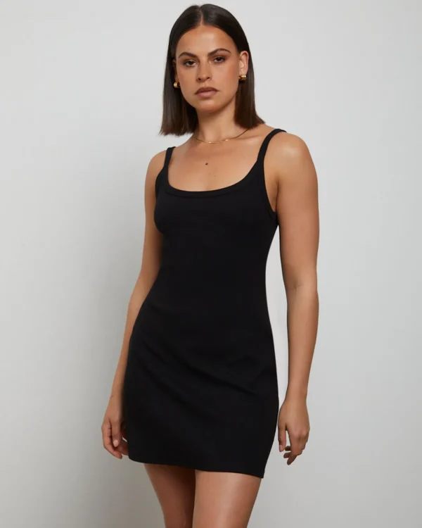 Outlet GENERAL PANTS CO. BASICS Easy A-Line Mini Dress In Black