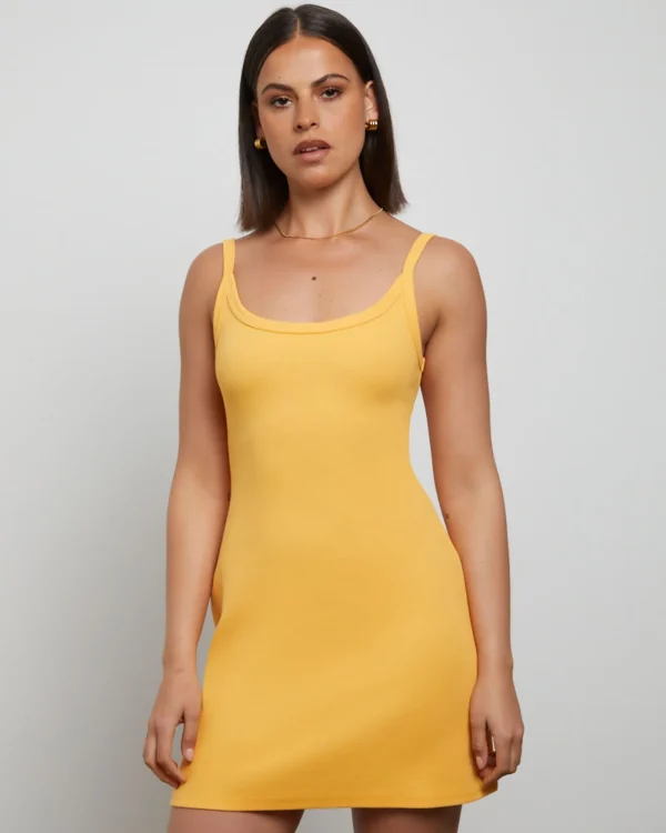 Cheap GENERAL PANTS CO. BASICS Easy A-Line Mini Dress In Orange