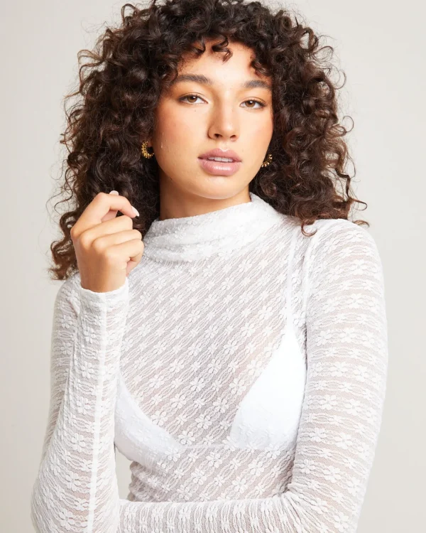 Best Sale ALICE IN THE EVE Eleanor Lace Sheer Mini Dress White