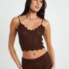 Store ALICE IN THE EVE Eleanora Lace Knit Cami Dark Chocolate Brown