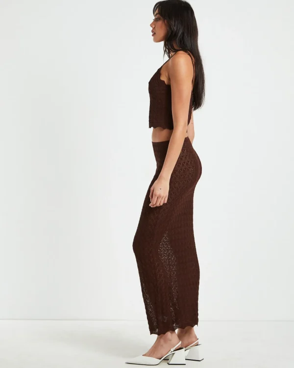 Store ALICE IN THE EVE Eleanora Lace Knit Cami Dark Chocolate Brown