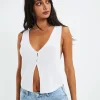 New SUBTITLED Elena Knit Rib Vest White