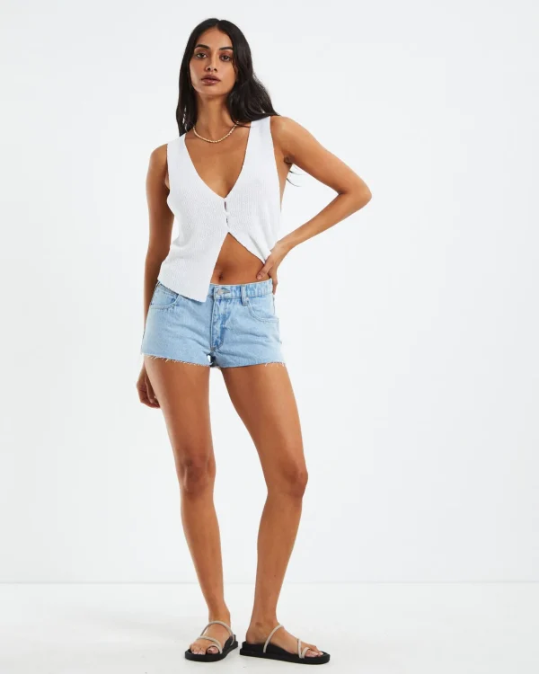 New SUBTITLED Elena Knit Rib Vest White