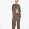 Discount STUDIO Ember Silky Jacquard Pj Pants In Coffee Brown