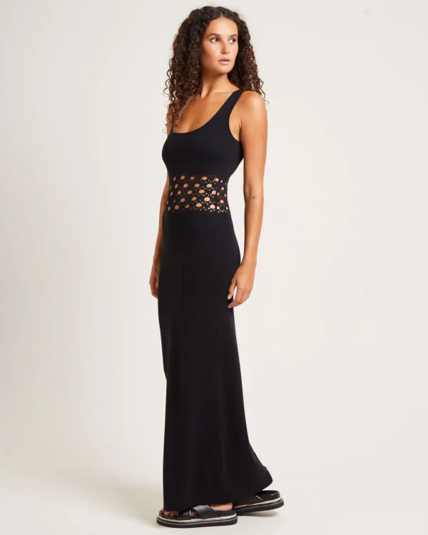 Best Sale SUBTITLED Emelina Crochet Maxi Dress Black