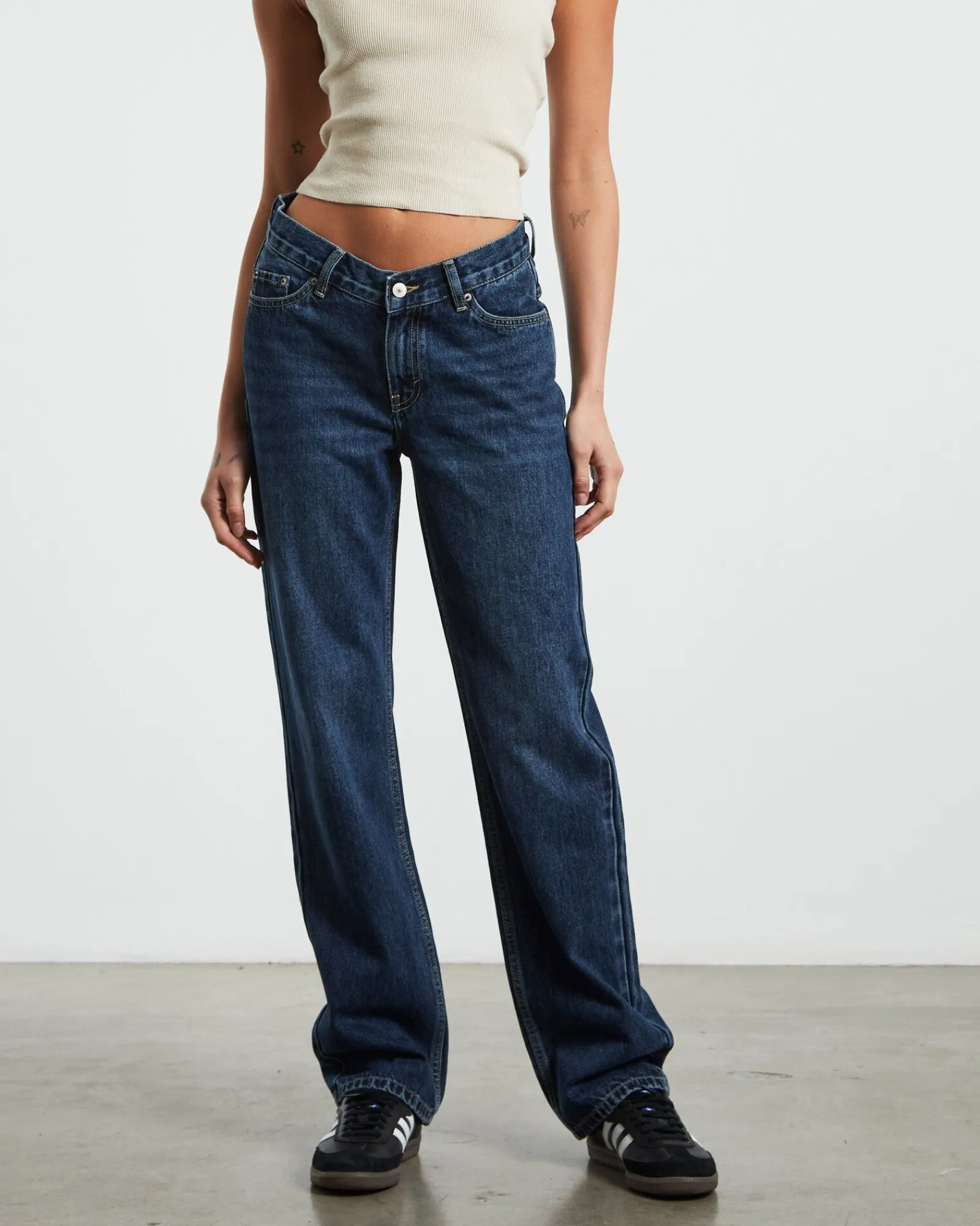 emmy_v_waist_straight_jea_0.webp Discount NEON HART Emmy V Waist Straight Jeans In Y2K Blue
