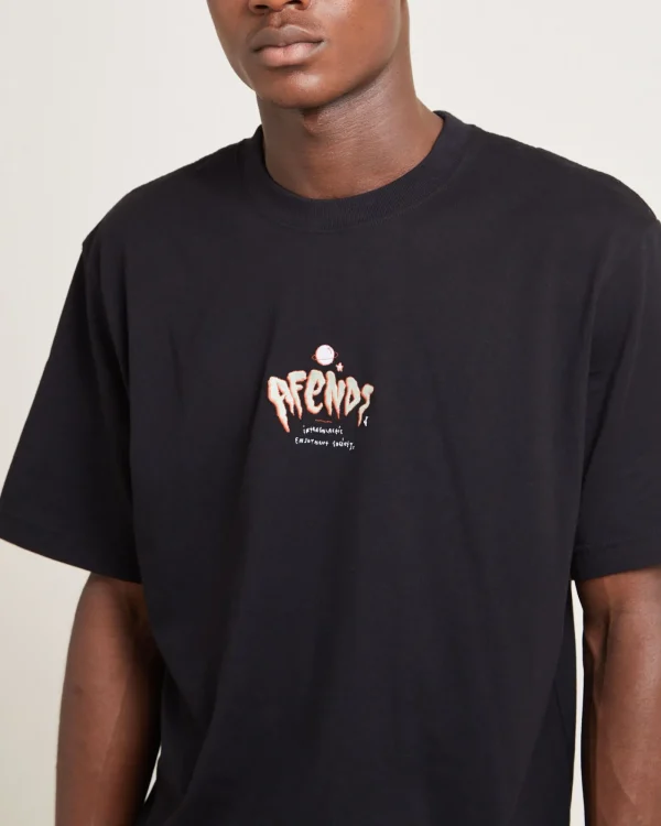 Store AFENDS Enjoyment Recycled Retro Fit Short Sleeve T-Shirt Black