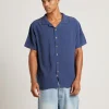 Sale THE CRITICAL SLIDE SOCIETY Ernie Short Sleeve Resort Shirt In Navy