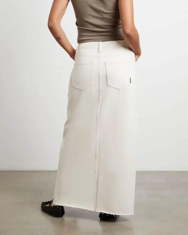 New INSIGHT Eva Maxi Denim Skirt In Chalk