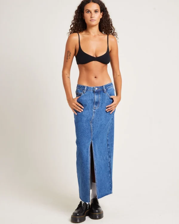Cheap INSIGHT Eva Maxi Denim Skirt Moody Blue